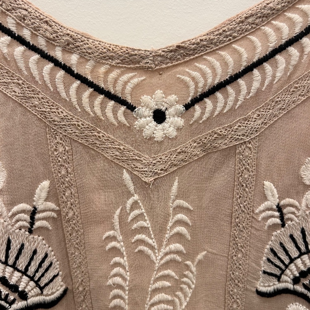 Anthropologie Maeve Embroidered Sleeveless Midi Slip Dress XS - *FREE* Shipping - Picture 11 of 12